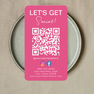 Anslut till oss Instagram Facebook Logotyp Qr-kod Visitkort