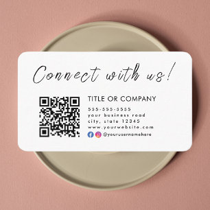 Anslut till oss Instagram Facebook Qr-kod Visitkort