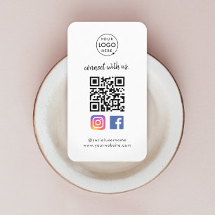 Anslut till oss Instagram Facebook Social Media QR Visitkort