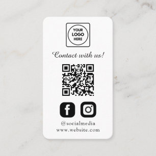 Anslut till oss Instagram Facebook Social QR Visitkort
