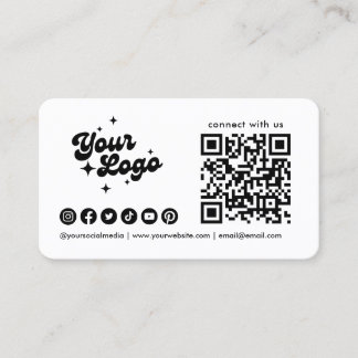 Anslut till oss Logo Qr-kod Ikoner för sociala med Visitkort