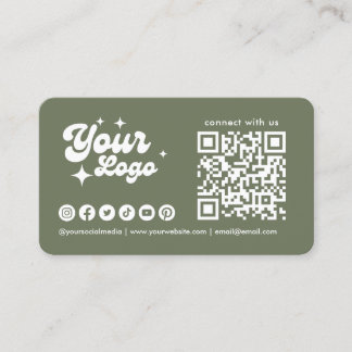 Anslut till oss Logo Qr-kod Sagegrön Visitkort