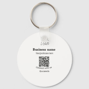 Anslut till oss med logotypen QR social-media namn Nyckelring