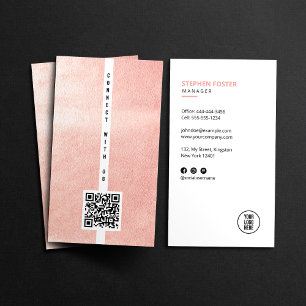 Anslut till oss på sociala medier QR-kod Logo vit Visitkort