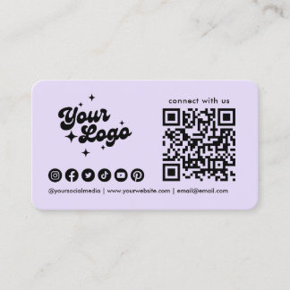 Anslut till oss Qr Code Logo Lila Lila Visitkort