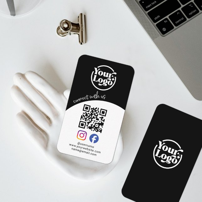 Anslut till oss QR-kod logotyp Sociala medier Svar Visitkort (Skapare uppladdad)