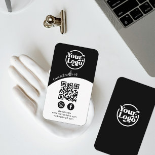 Anslut till oss QR-kod logotyp Sociala medier Svar Visitkort