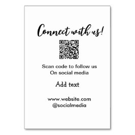 Anslut till oss skanna QR-kod lägg till e-post för Bordsnummer