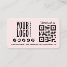 Anslut till oss Social Media QR-kod Rosa Affärslös