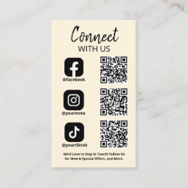 Anslut till oss Social Media QR-kod Visitkort