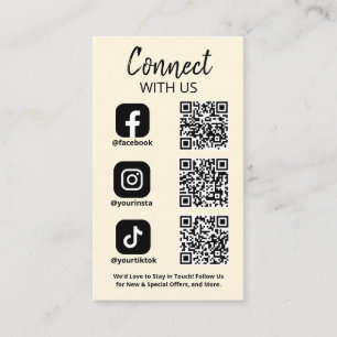 Anslut till oss Social Media QR-kod Visitkort
