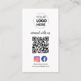 Anslut till oss | Social Media QR-kod vit Visitkort