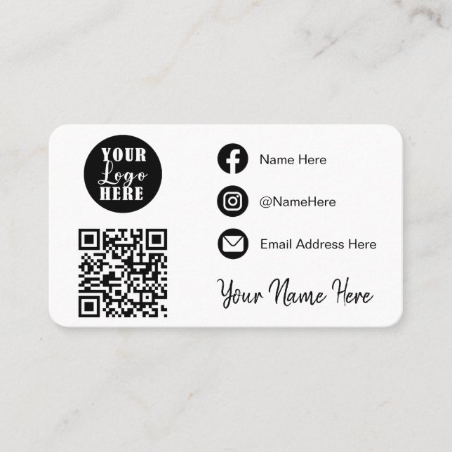 Anslut till oss | Social Media QR Visitkort (Framsida)