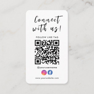 Anslut till USA Facebook Instagram Qr-kod Visitkort