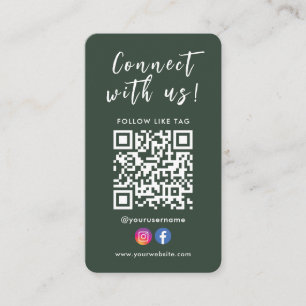 Anslut till USA Facebook Instagram Qr-kod Visitkort