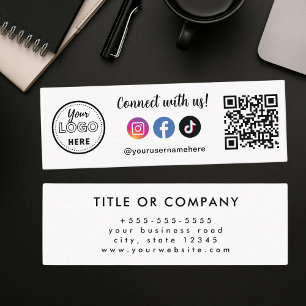 Anslut till USA Instagram Facebook Tiktok-Logotyp Mini Visitkort