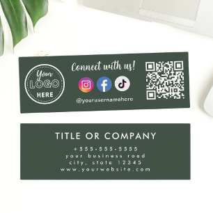 Anslut till USA Instagram Facebook Tiktok-Logotyp Mini Visitkort