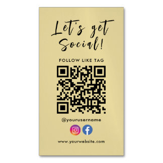 Anslut till USA Qr-kod Facebook Instagram Magnetiska Visitkort