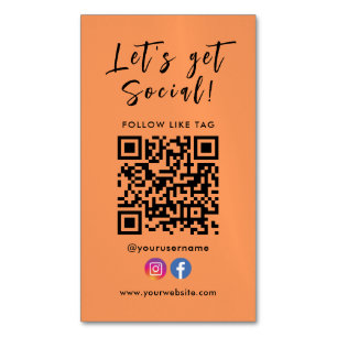 Anslut till USA Qr-kod Facebook Instagram Magnetiska Visitkort