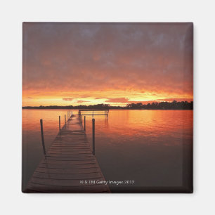 Ansluta på solnedgången på sjön Minnetonka, MN Magnet