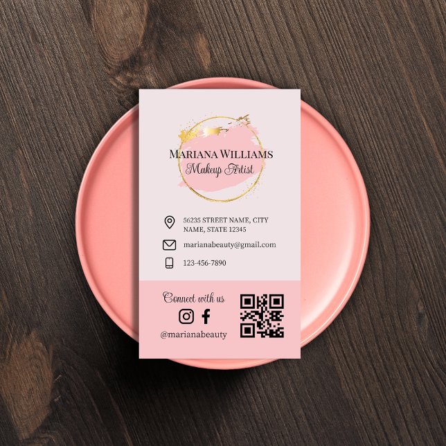 ansluta till oss, social-media, qur code-rosa maku visitkort (Skapare uppladdad)