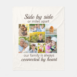 Ansluten av Heart White 8 Family Photo Collage Fleecefilt