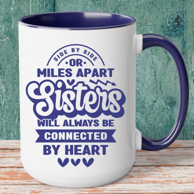 Ansluten av hjärtsyster mugg (  Sisters Coffee Mug)
