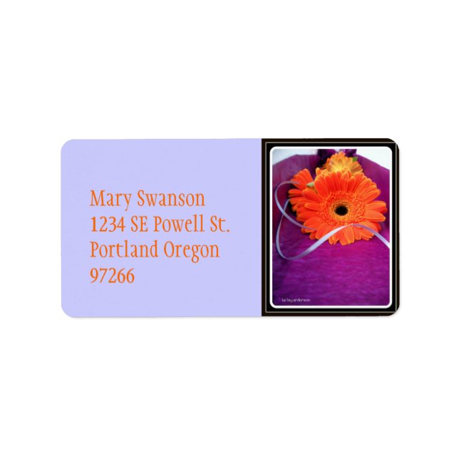 Ansluten med menyfliksområdet - Adressetikettens Adressetikett (Framsidan)