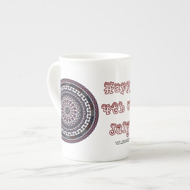 Ansluten självständighetsdag Specialmugg Benporslin Mugg (Framsida vänster)