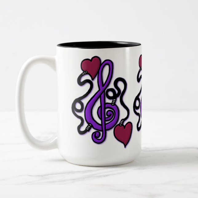 Ansluten till Music Lila Note Mugg (Vänster)