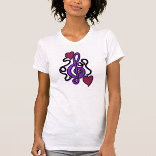 Ansluten till noten T-Shirt för Music Lila