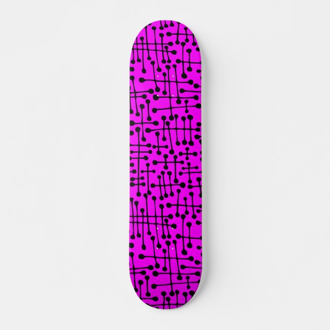 Anslutna dekor - svart på Magenta Skateboard Bräda 20 Cm (Framsida)