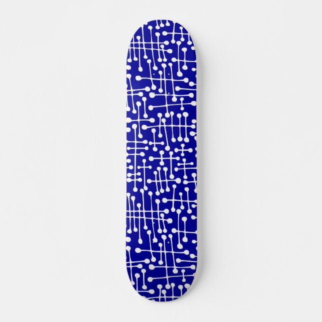 Anslutna dekor - Vit på DK Blue Skateboard Bräda 19,5 Cm (Framsida)