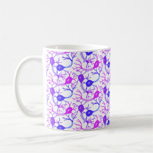 Anslutna neuroner neonlila kaffemugg