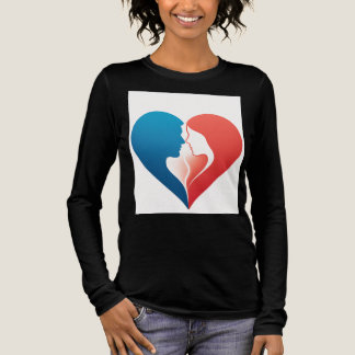 Anslutna själar - Red & Blue Kärlek Silhouette Shi T Shirt