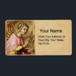 ANSLUTNING ANGEL av Simone Martini Parchment Fraktsedel<br><div class="desc">Elegant,  konstnärlig och klassisk design härledd från en medeltida målning med en ljus 3D-gemsten. Italienska Painter Simone Martini var ett stort figur i utvecklingen av den italienska målningen tidigt och påverkade starkt utvecklingen av Internationell gotiic Stil.Fotografi och digital behandling för bättre tryckning av Bulgan Lumini.</div>