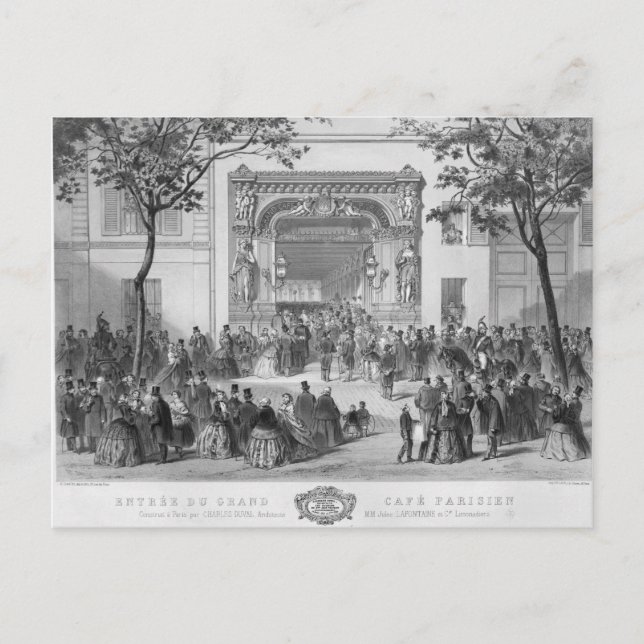 Anslutning till Grand Cafe Parisien, Paris Vykort (Framsida)