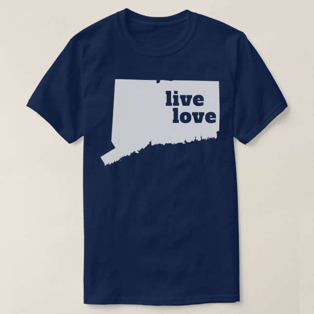 Anslutning till Live Kärlek Connecticut TShirt T Shirt (Design framsida)