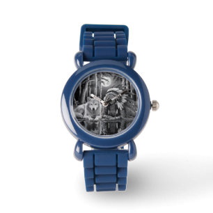 Anslutning till vild: Varg och flicka Armbandsur