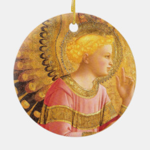 ANSLUTNINGSANGEL I GULD ROSA Jul Julgransprydnad Keramik