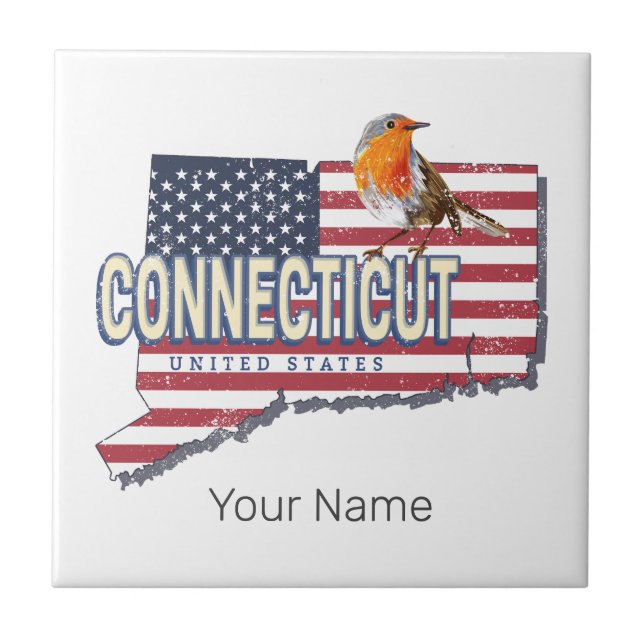 Anslutningsenad stater återstat karta vintage kakelplatta (Framsidan)