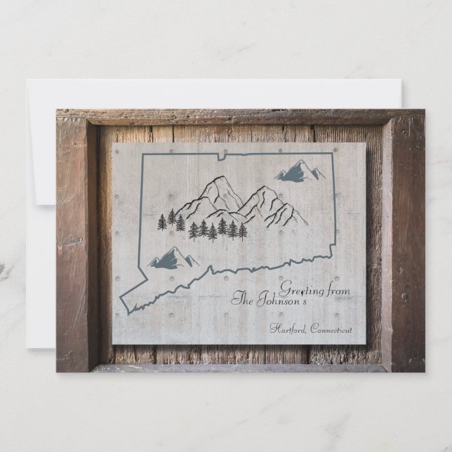 Anslutningskort Rustic Wood Mountain Greeting Card (Framsida)
