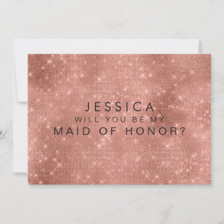 Ansökningskort för ro Glam Glitter Maid of honor Inbjudningar