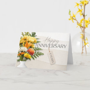 Anställarens 4:e årsjubileum - kort för nya blommo