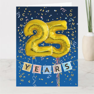 Anställd 25-årsjubileum Guld-bubblor Kort