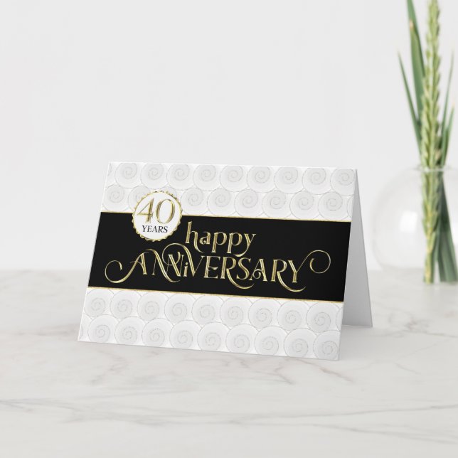Anställd 40-årsdag - Prestige Black Guld Kort (Framsida)