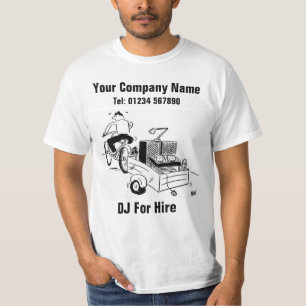 Anställd DJ Tecknad för Personalisering T Shirt