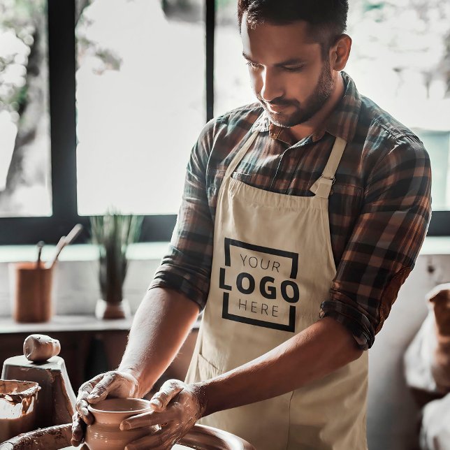Anställd Logotyp för anpassningsbar Business Compa Långt Förkläde (Skapare uppladdad)