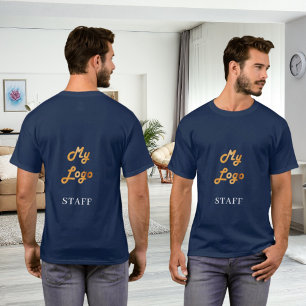 Anställd logotyp för blått företag t shirt
