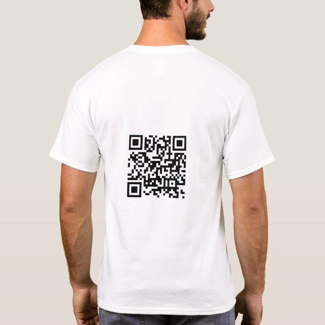 Anställd Namn QR-kod för Business Logotyp-webbplat T Shirt (Baksida)